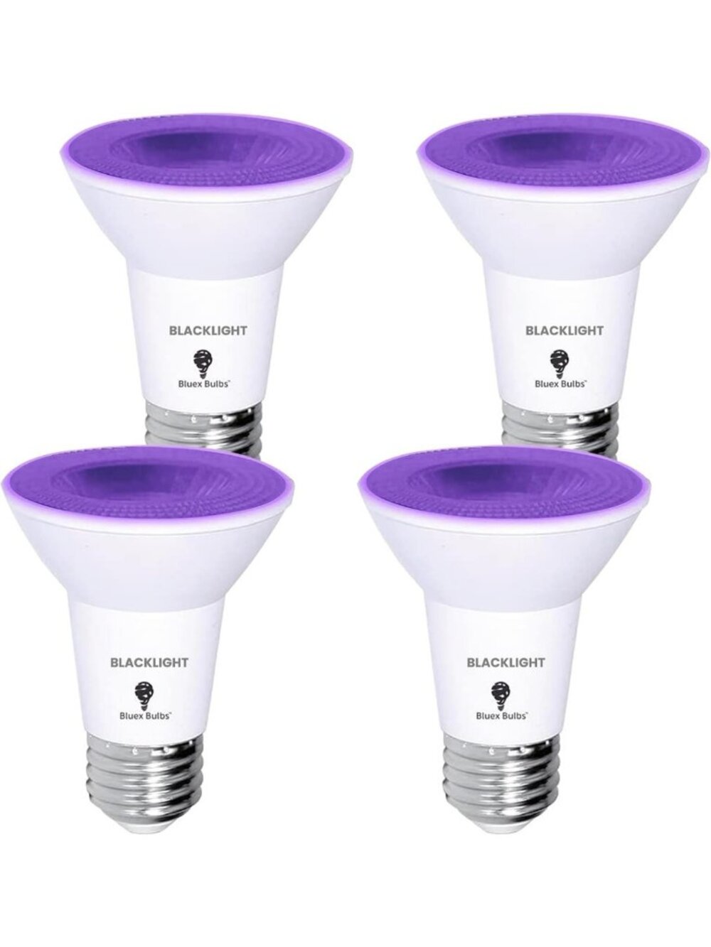 4 Pack PAR20 LED Black Light Bulbs, 10W Equivalent, Glow in the Dark Party